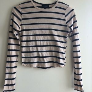 Top Shop cropped long sleeved shirt